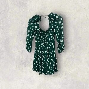 Reformation Remi Green Printed Dress Size 0